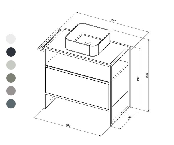 тумба с раковиной ALLEN BRAU PRIORITY 80